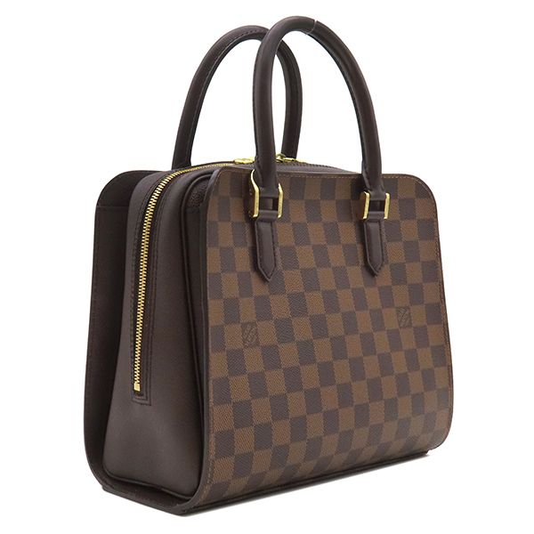 Louis Vuitton Handbag Triana Damier Canvas Damier Ebene Gold Hardware Brown