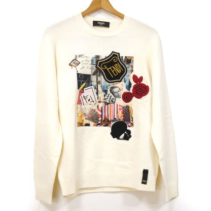 Fendi Wool Sweater Knit White Karl Lagerfeld Collaboration