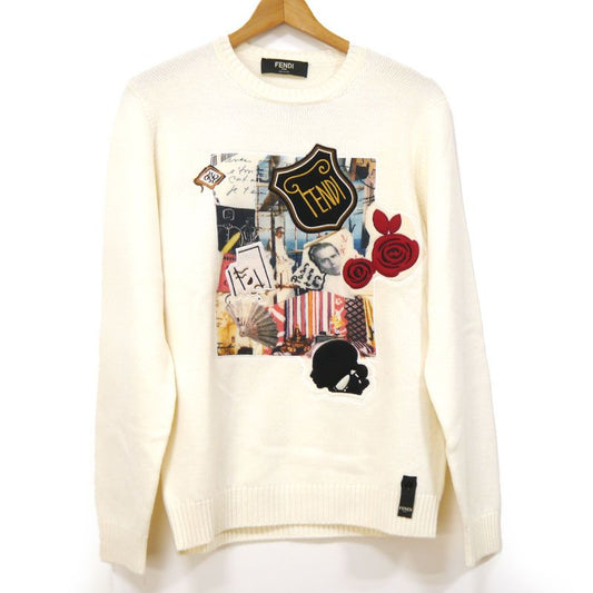 Fendi Wool Sweater Knit White Karl Lagerfeld Collaboration