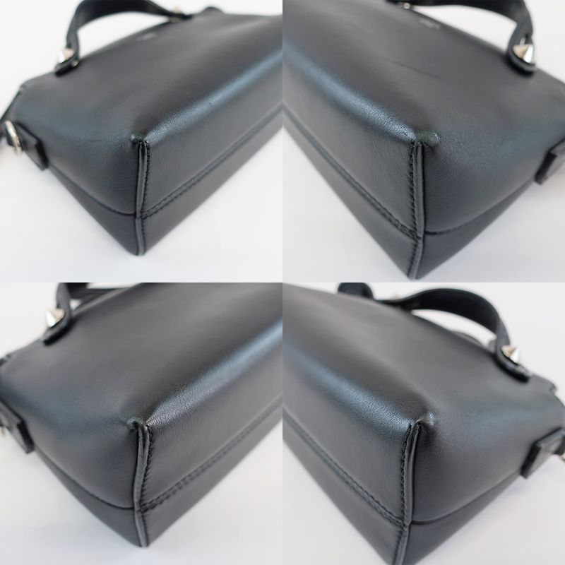 Fendi Mini Vitheway Black Shoulder Bag Handbag 2WAY Leather 8bl135