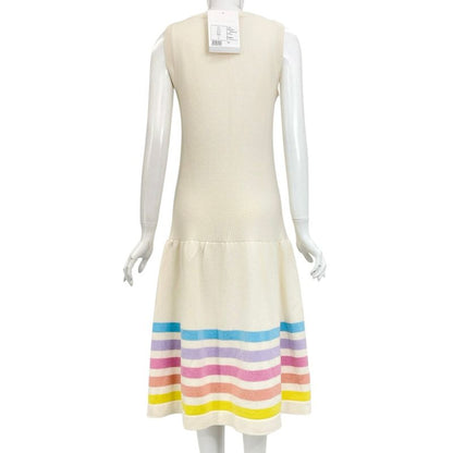 Chanel Dress 19C Coco Mark Coco Button Cashmere Knit Multicolor Storage With Bag