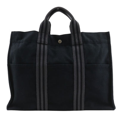 Hermes Fourre Tout MM Tote Bag Cotton Black Unisex Handbag