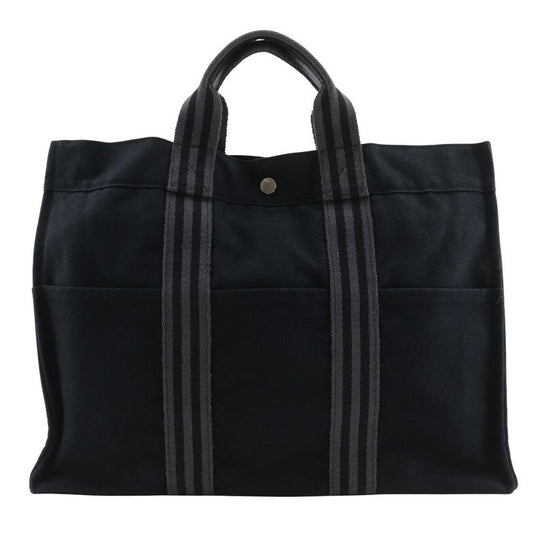 Hermes Fourre Tout MM Tote Bag Cotton Black Unisex Handbag