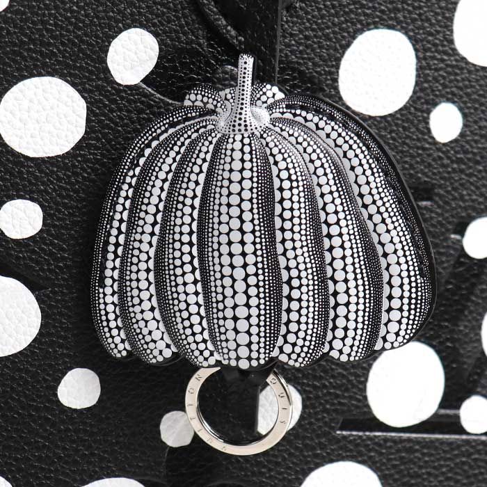 Louis Vuitton On The Go MM Yayoi Kusama Tote Bag Empreinte Black White M46389