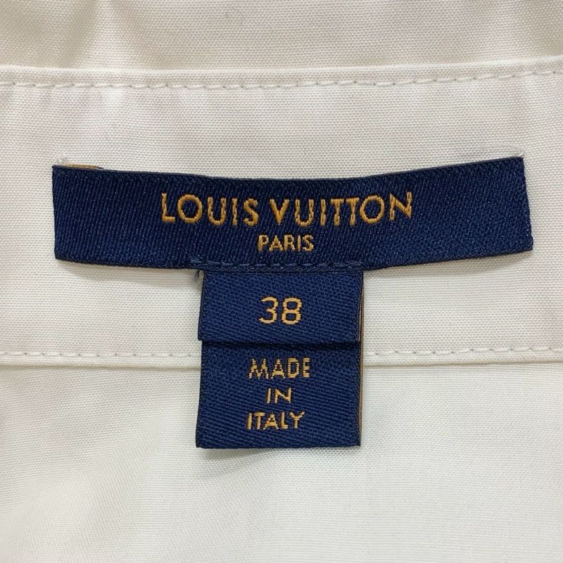 Louis Vuitton Dress Cotton Beige Black Red Scarf Safari Shirt Logo