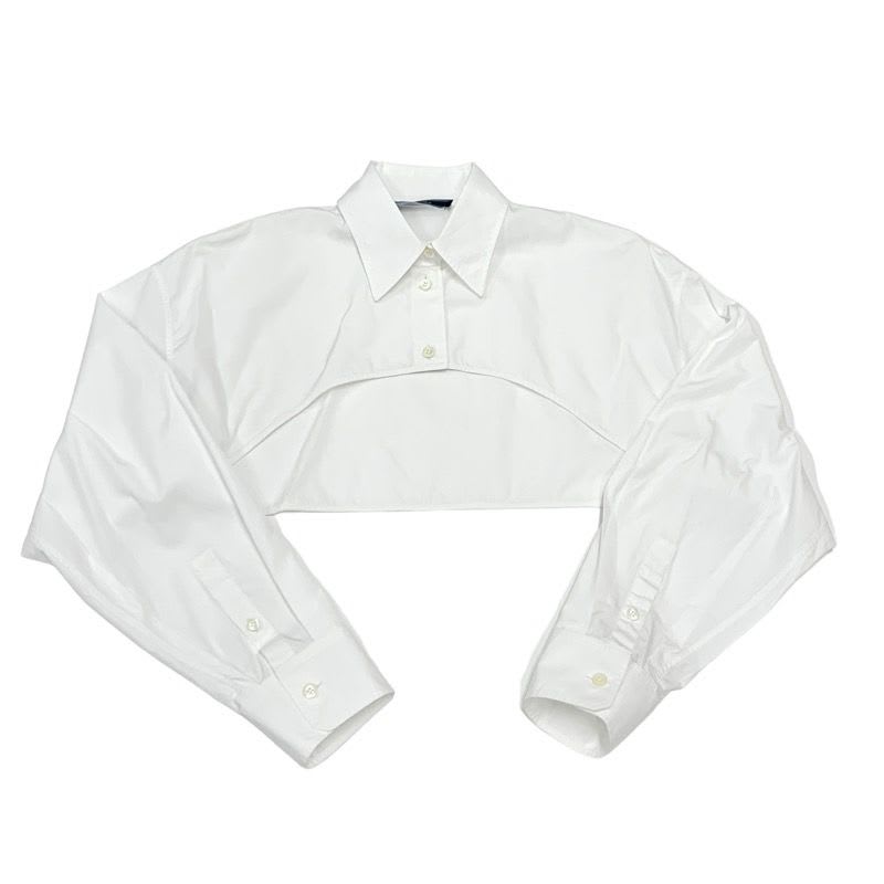 Prada Poplin Dress Cotton White Triangle Logo Set Suit