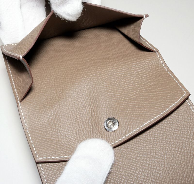 Hermes Compact Wallet With Coin Purse Coin Case Bearn With Card Case Mini Epson