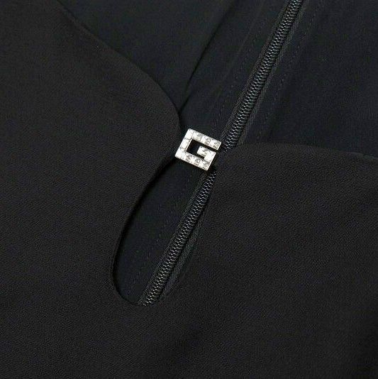 Gucci Dress Size 36 Silk Blend Wool Short Sleeves Tight Midi Dress Made In