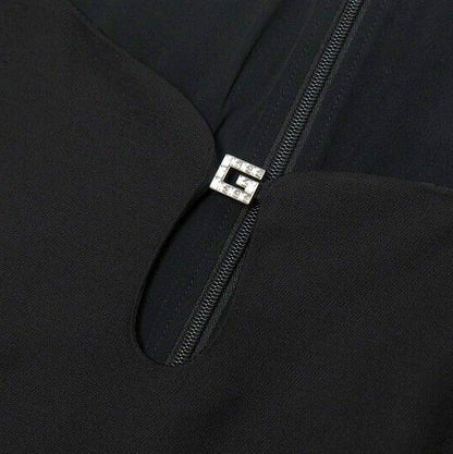 Gucci Dress Size 36 Silk Blend Wool Short Sleeves Tight Midi Dress Made In