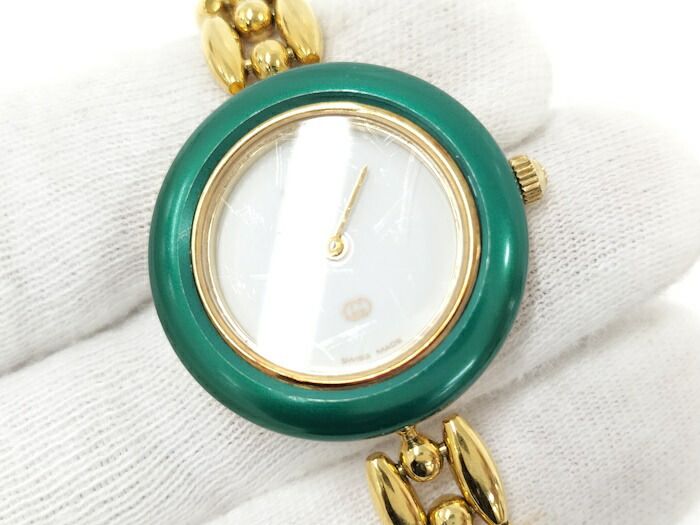 Gucci Ladies Watch Change Bezel Quartz SS GP White Dial