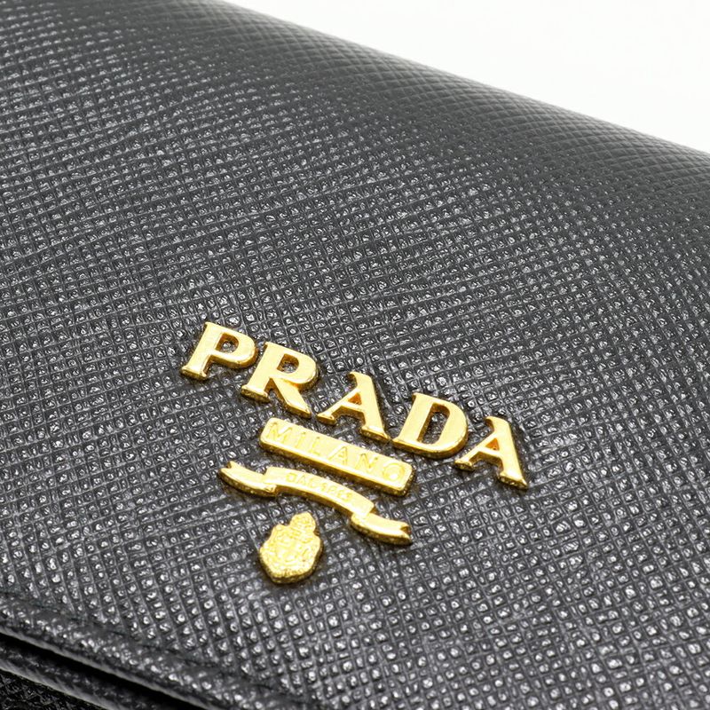 Prada Business Card Holder With Card Case Depth Saffiano Metal Calf Nero