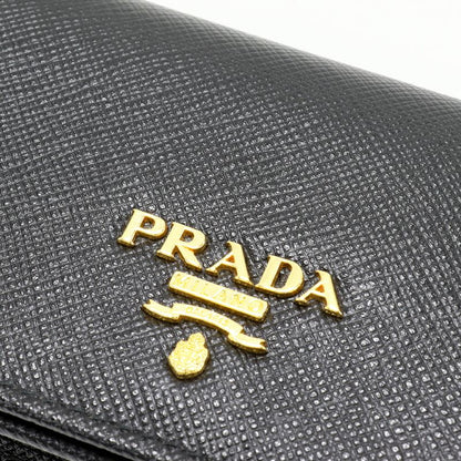 Prada Business Card Holder With Card Case Depth Saffiano Metal Calf Nero