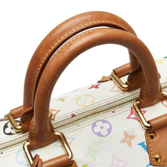 Louis Vuitton Multicolor Speedy 30 Monogram Sac Hand Bag White Gold