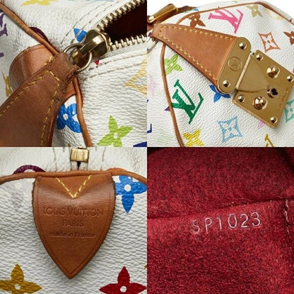 Louis Vuitton Multicolor Speedy 30 Monogram Sac Hand Bag White Gold