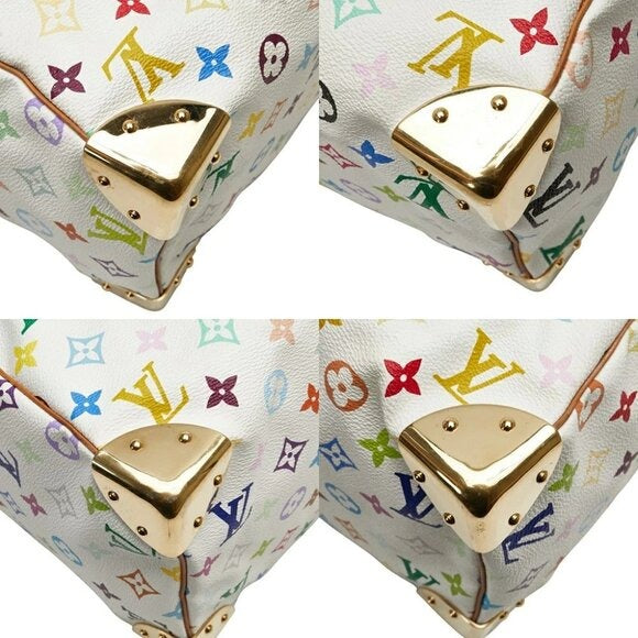 Louis Vuitton Multicolor Speedy 30 Monogram Sac Hand Bag White Gold