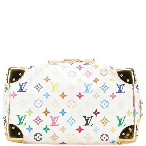 Louis Vuitton Multicolor Speedy 30 Monogram Sac Hand Bag White Gold
