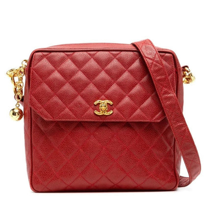 CHANEL Classic Timeless Caviar Red Crossbody Leather Tote Bag CC