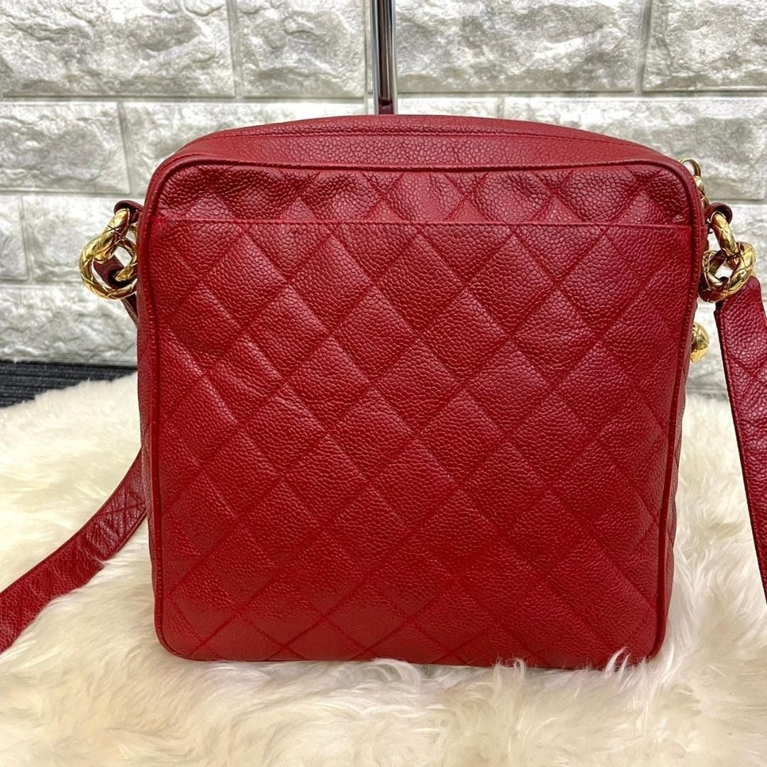 CHANEL Classic Timeless Caviar Red Crossbody Leather Tote Bag CC