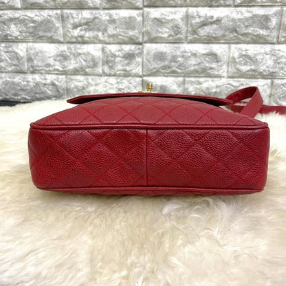 CHANEL Classic Timeless Caviar Red Crossbody Leather Tote Bag CC