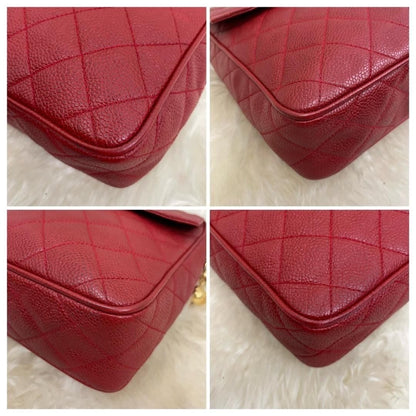 CHANEL Classic Timeless Caviar Red Crossbody Leather Tote Bag CC