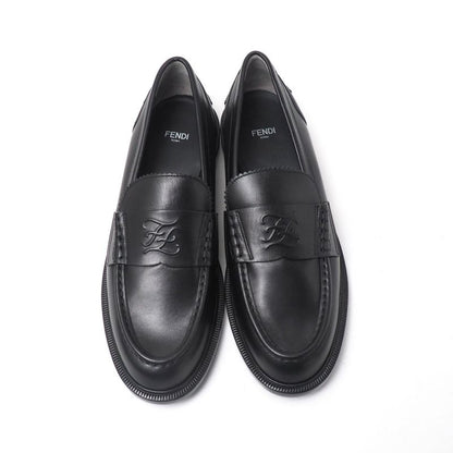 Fendi Loafers Size 40 Double F Zucca Logo Leather Shoes 20251027