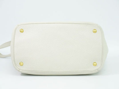 Authentic Prada Leather 2WAY Shoulder Bag Handbag Pochette Ivory Bn2694 Bag