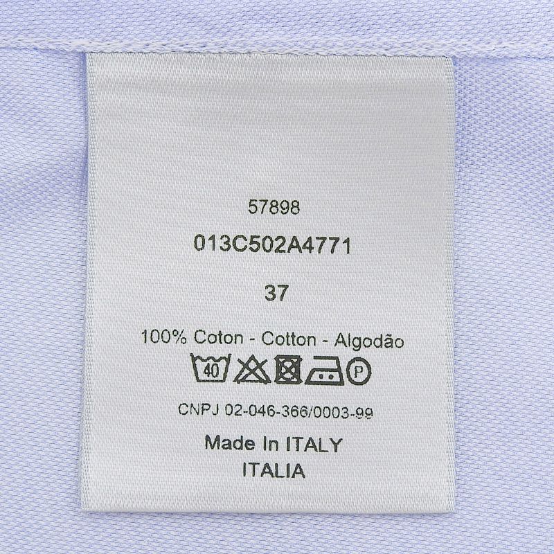 DIOR Homme 013c502a4771 100% Cotton Long Sleeve Shirt With Wing Tailoring