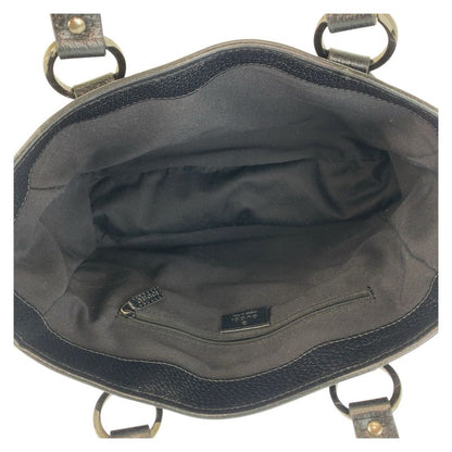 Gucci Black Silver Hardware GG Canvas/leather 113019 Tote Bag Shoulder Bag