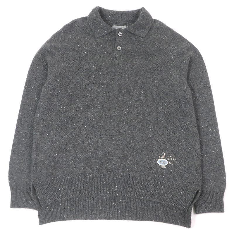 DIOR Homme 243m830at449 100% Cashmere Tinny Logo Patch Long Sleeves Sweater