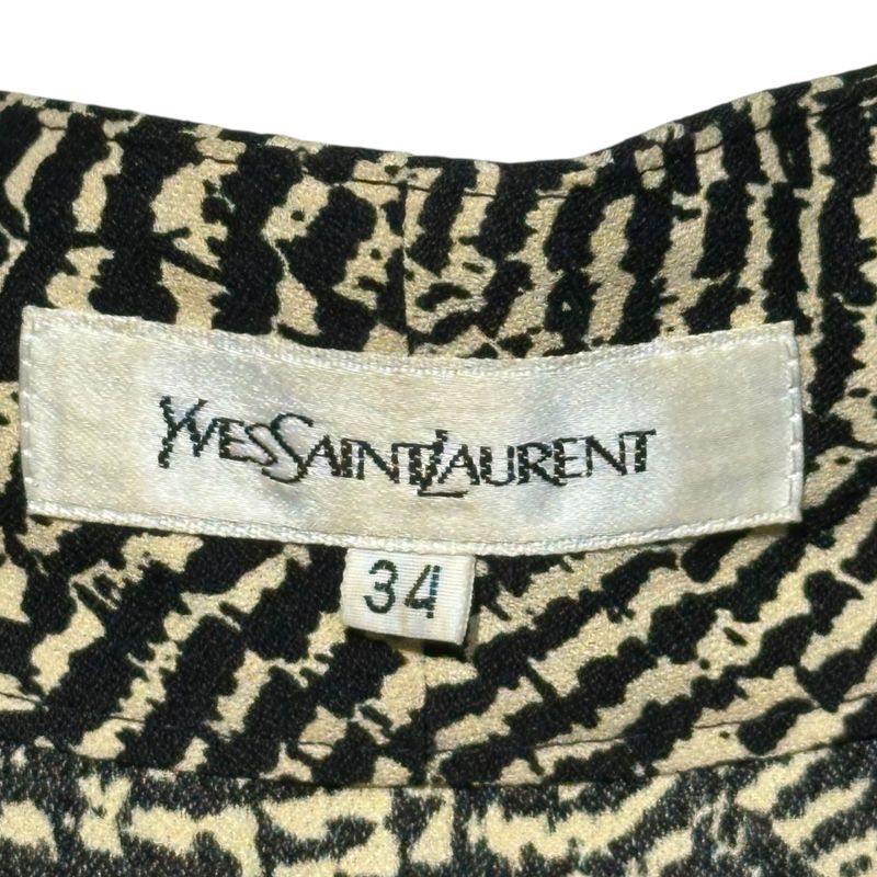 Yves Saint Laurent Open-Collar All-Over Print Blouse Open-Collar All-Over Print