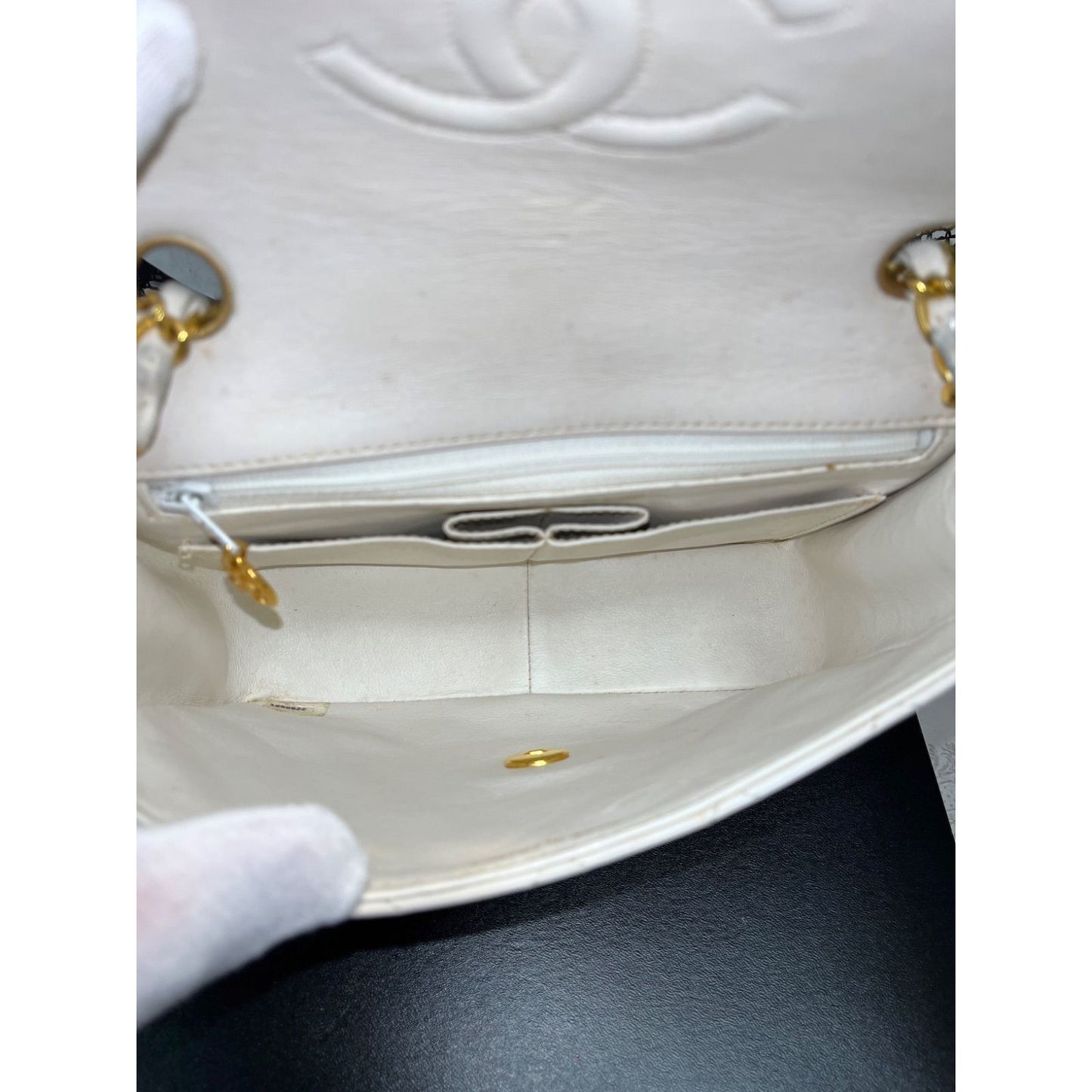 CHANEL 24K Timeless Classic Vintage Small Single Flap Bag Chain Purse