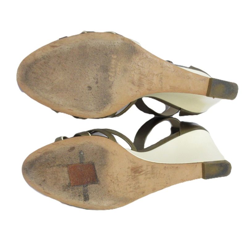 Celine Phoebe Period Knot Wedge 85 Ankle Strap Wedge Sandals 35.5 Equivalent to