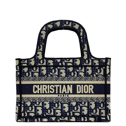 Christian Dior Handbag Book Tote Mini Navy Blue