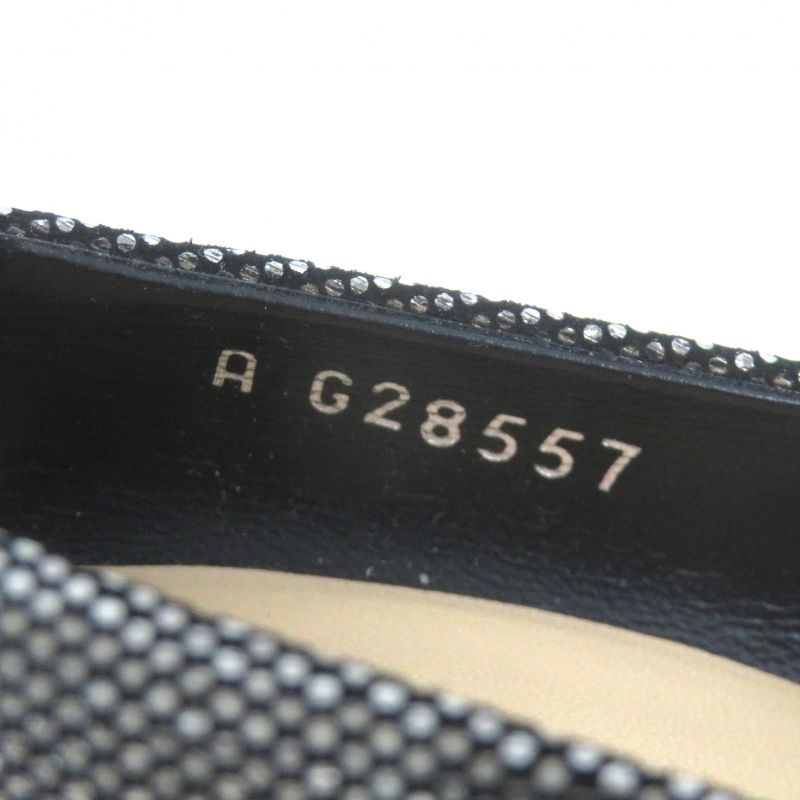 CHANEL G28557 Coco Mark Rhinestone Metallic Leather Cap Toe Platform Pumps