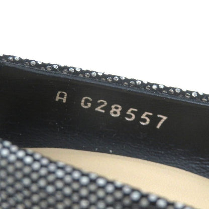 CHANEL G28557 Coco Mark Rhinestone Metallic Leather Cap Toe Platform Pumps