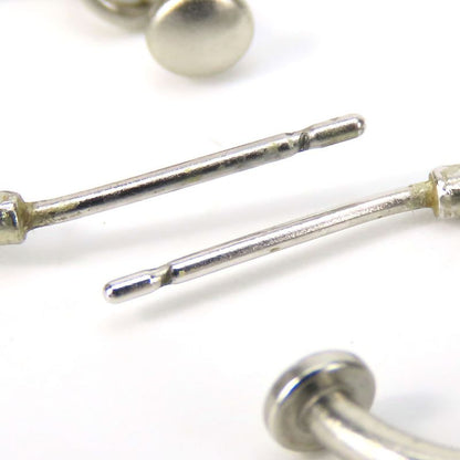 Chanel Earrings Coco Mark Metal White Silver Hardware Accessories Plated Half