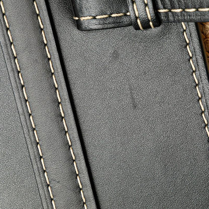 Loewe Anagram Gate Top Handle Small Handbag Shoulder Bag 2WAY Black Beige