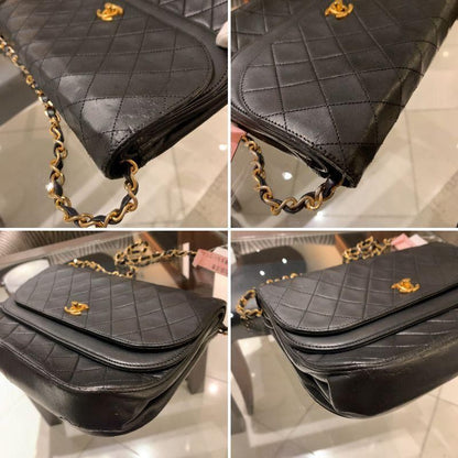 ◎authentic Chanel Half Moon Shoulder Bag Black