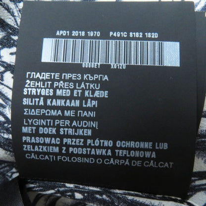 Prada 18AW P491c 100% Silk 100% Banana Allover Print Long Sleeve Shirt Black