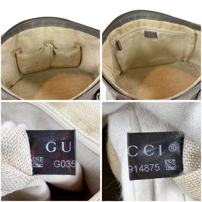 Gucci Micro Shimmer Leather Mini Tote Bag Shoulder Bag 2WAY Light Gray Leather