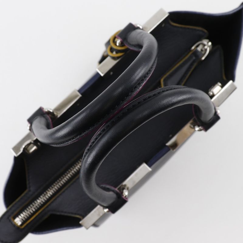 Fendi Petit Trois Jour 2WAY Shoulder 8bh333 Leather Black Ladies Handbag