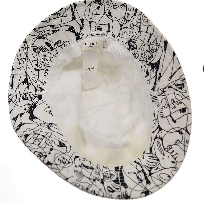 Celine 22ss Graphic Design Bucket Hat 2auv1697q White L