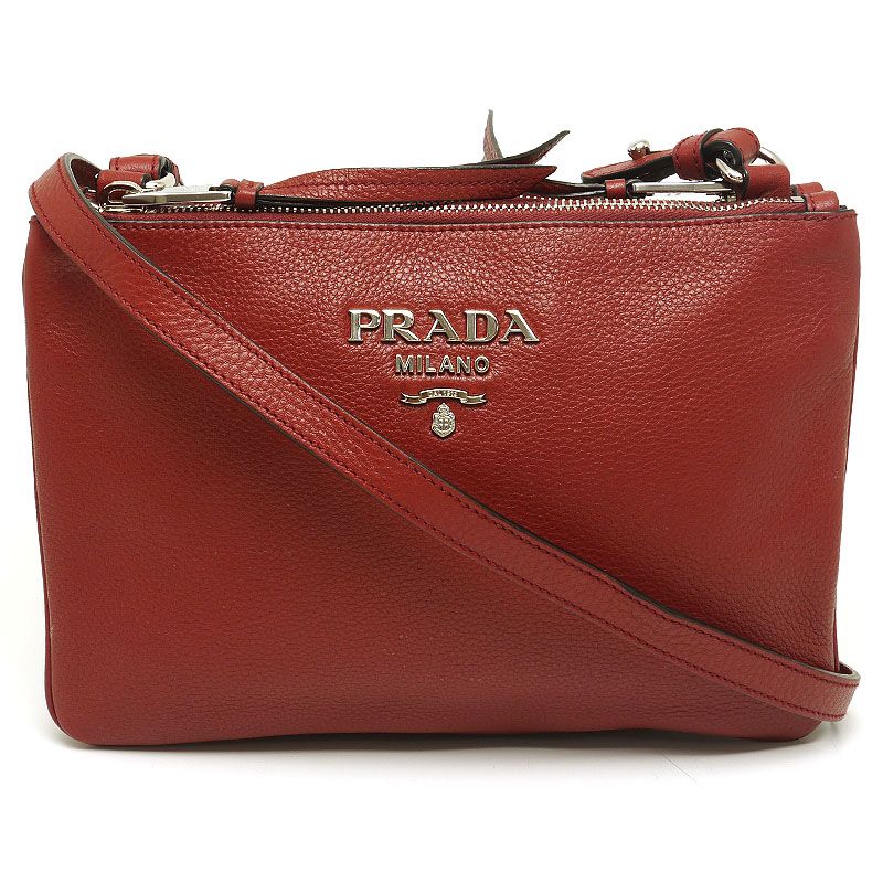 Prada Shoulder Bag 1bh046 Shoulder Crossbody Bordeaux Red With Authenticity Card