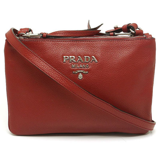 Prada Shoulder Bag 1bh046 Shoulder Crossbody Bordeaux Red With Authenticity Card