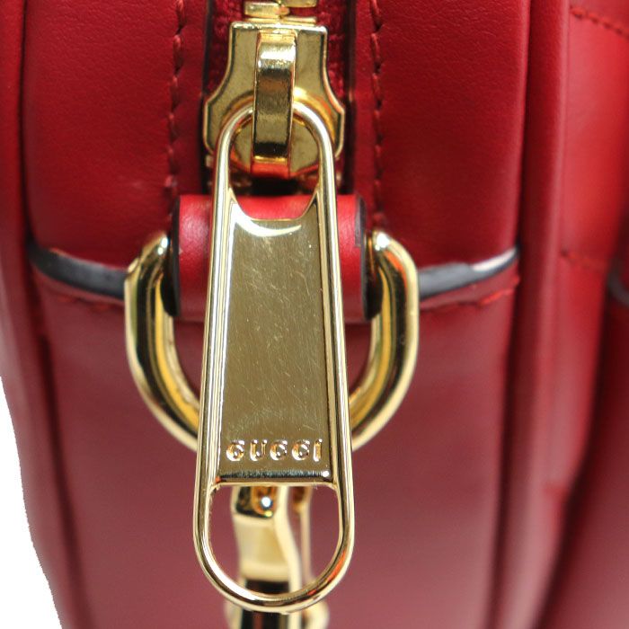 Gucci Interlocking G Heart Quilted Shoulder Bag Red 751628 Ladies Preowned