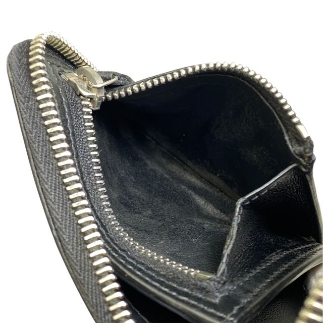 Saint Laurent Paris 505933 Fold Wallet Compact Wallet Round Zipper Leather
