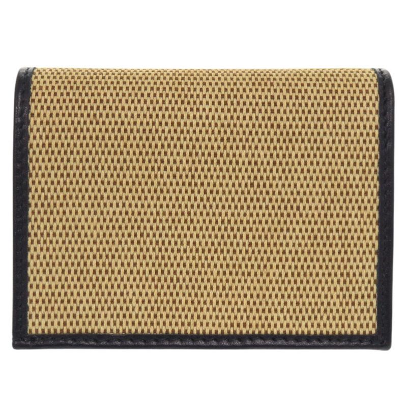 Gucci Horsebit 621887 Canvas Leather Beige Navy Bifold Wallet 0860 Gucci