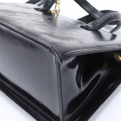 Fendi Leather 2WAY Shoulder Bag Crossbody Hand Tote Black Gold Hardware Women's