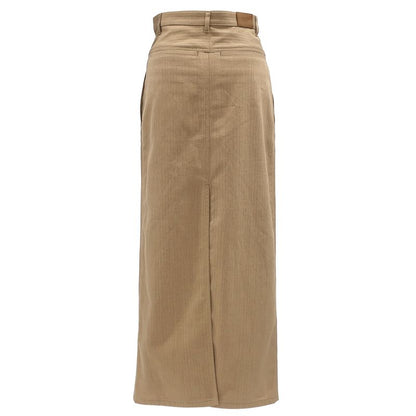 Hermes Skirt Long Skirt Cotton Beige #34 Silver Hardware Light Brown Serie