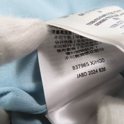 Gucci 837965 100% Cotton Short Sleeve T-shirt With Logo Embroidery Light Blue M